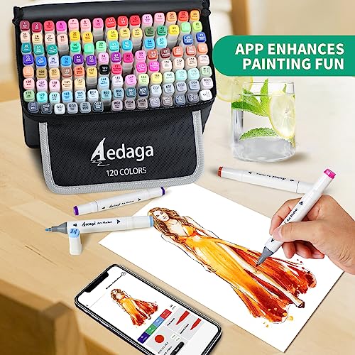 160 Colors Dual Tip Alcohol Markers with Kickstand Case J87443