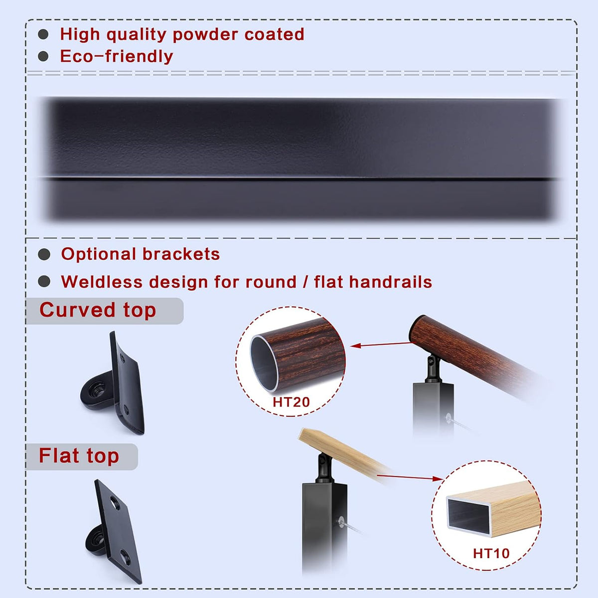 2Pack Stainless Steel Black Cable Railing Post 36x2x2 Z40316