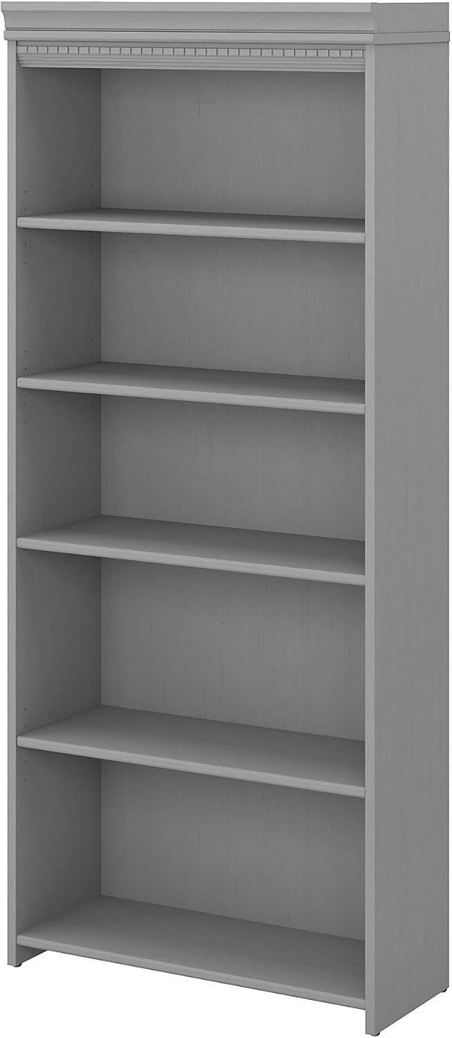5 Shelf Antique White Bookcase R168