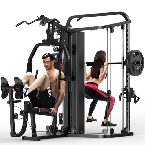 Multifunction Home Gym System with 138LB Weight Stack L672
