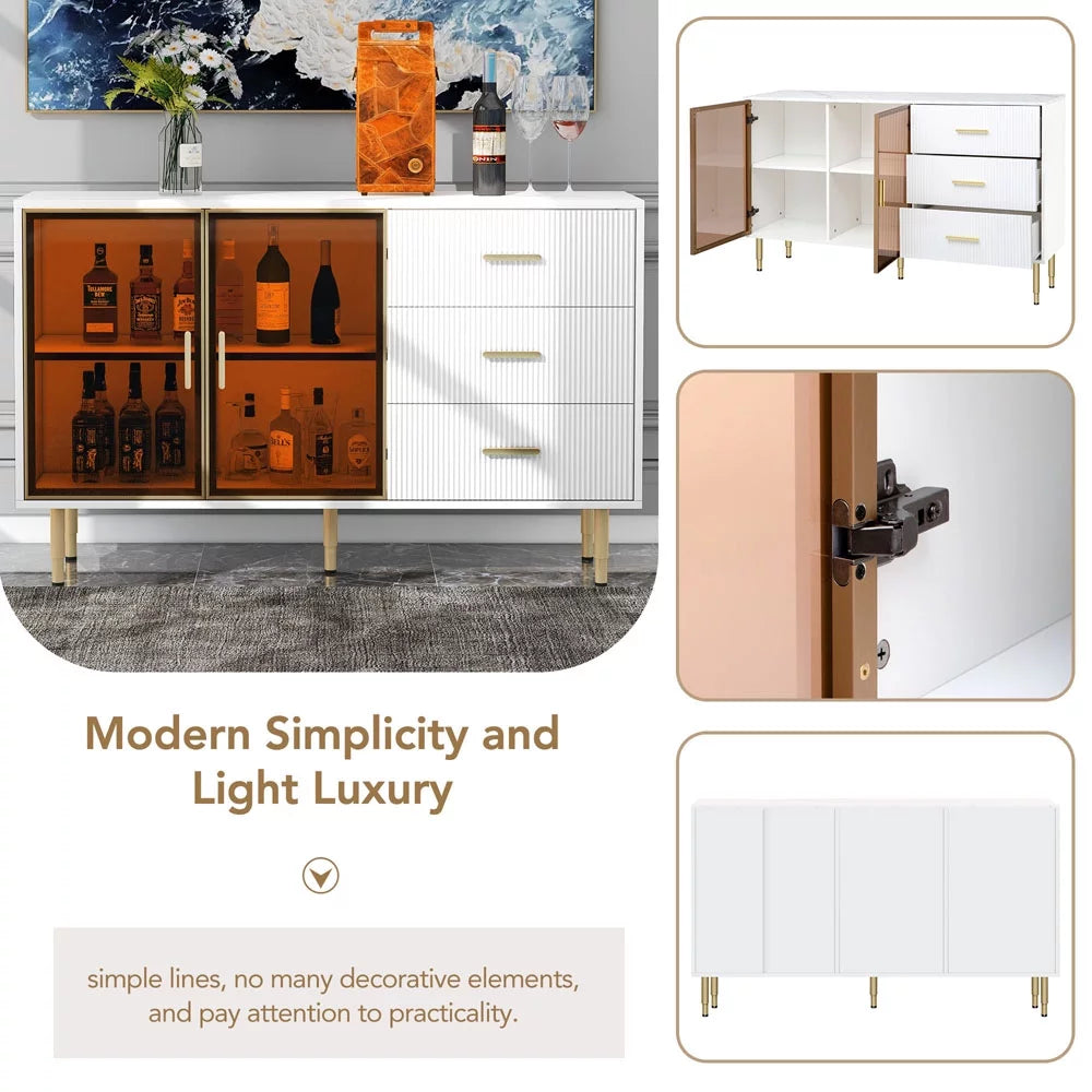 Sideboard Buffet Cabinet with Tempered Glass Doors Z8330