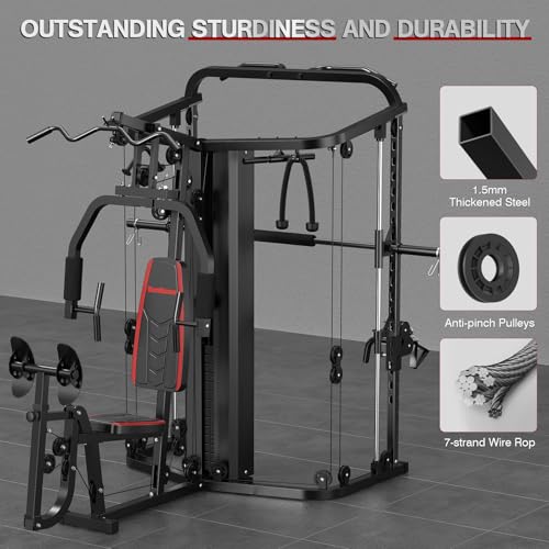 Multifunction Home Gym System with 138LB Weight Stack L672