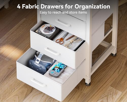 Black L Shaped Desk with 4 Tier Drawers, Power Outlets & USB G80447