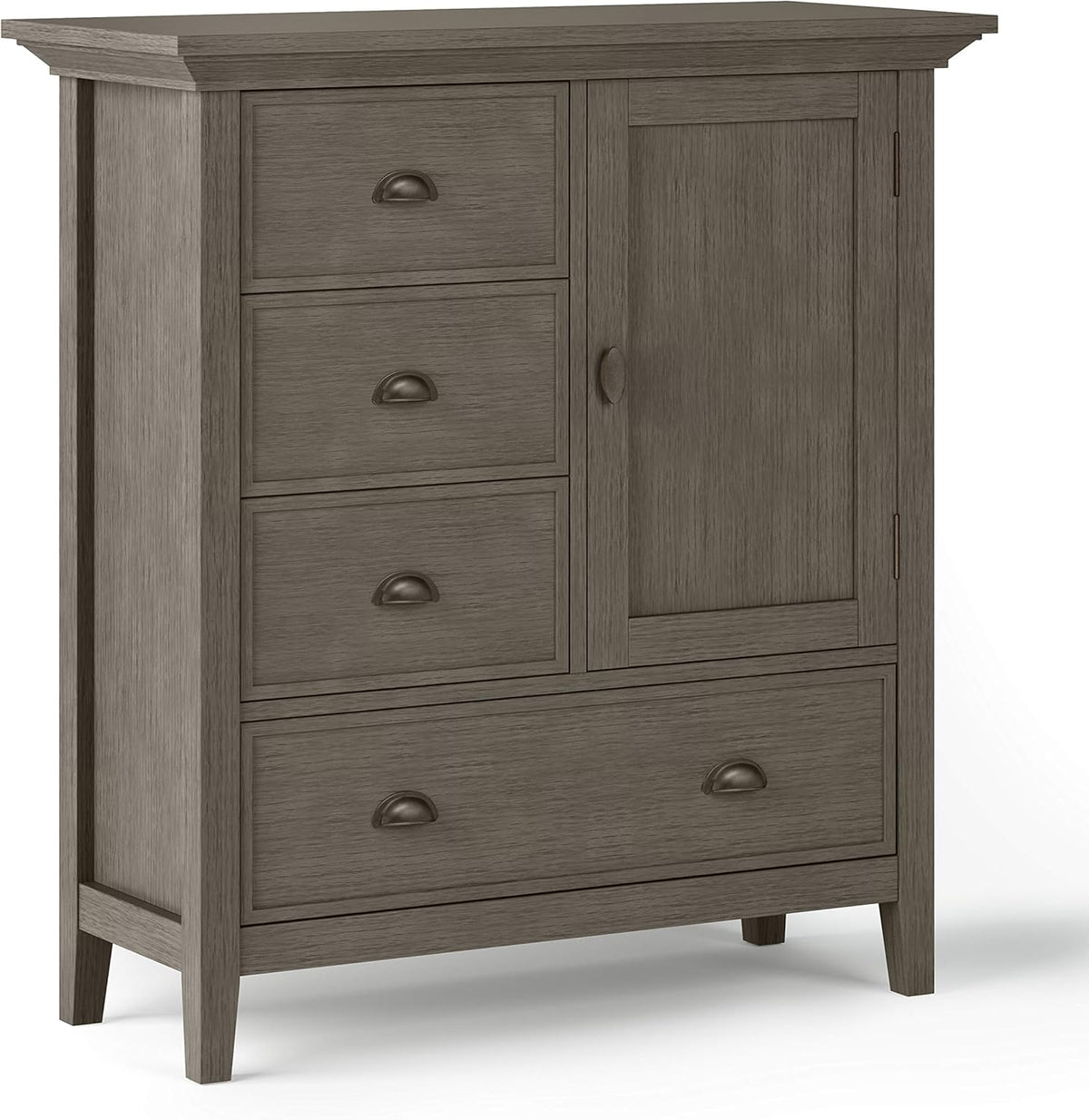 White Solid Wood Storage Cabinet with 3 Drawers L542502