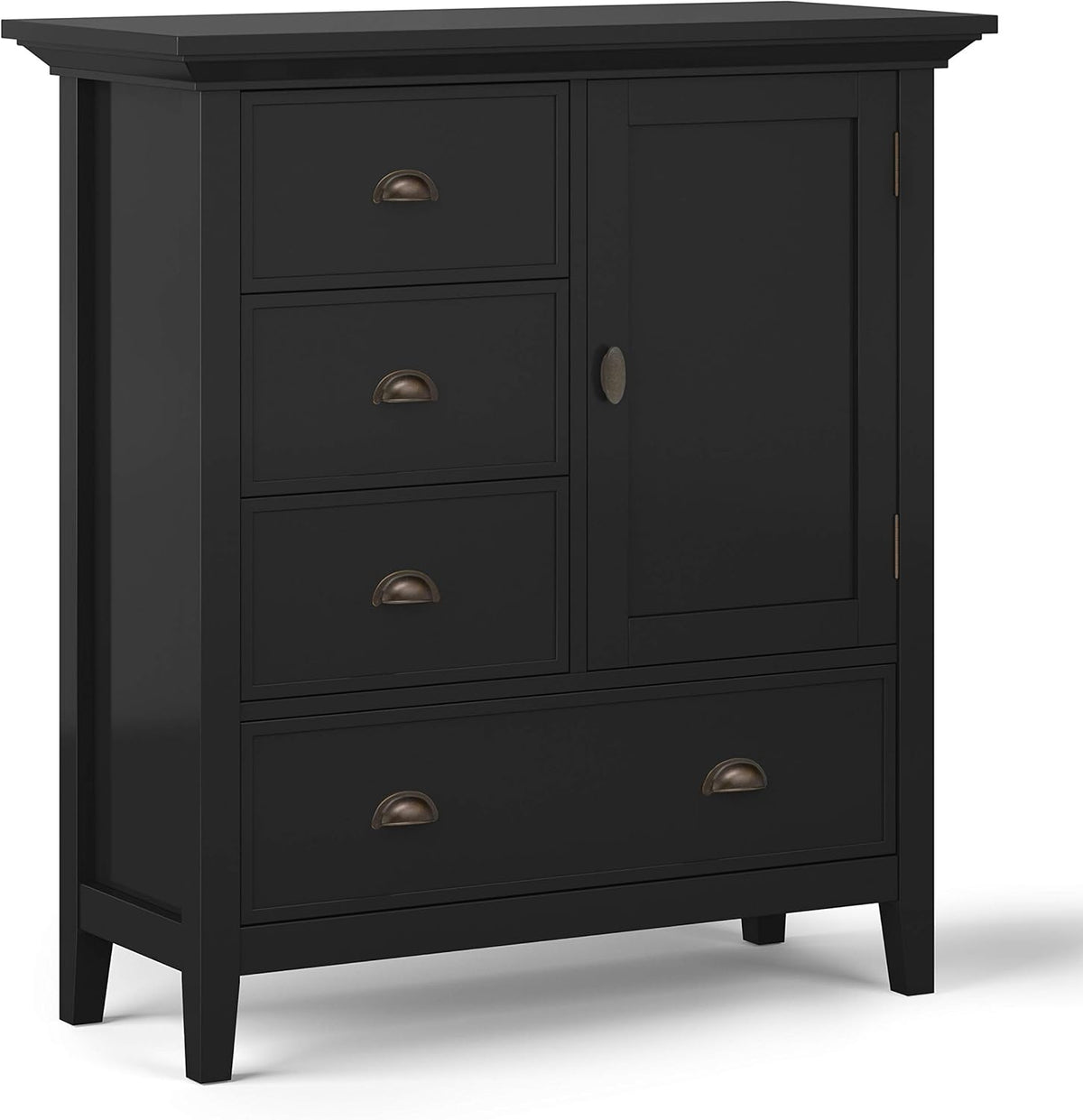 White Solid Wood Storage Cabinet with 3 Drawers L542502