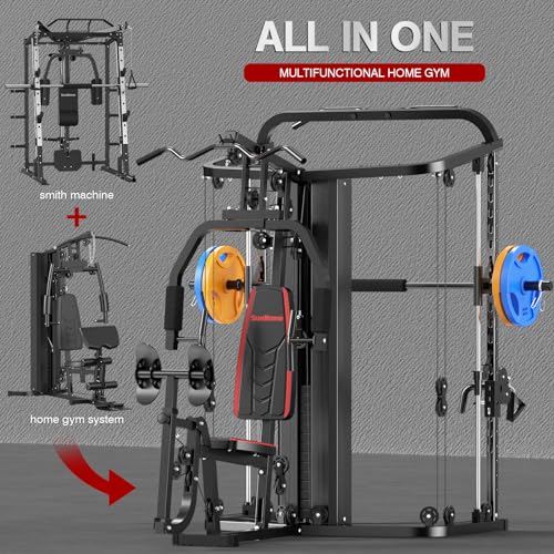 Multifunction Home Gym System with 138LB Weight Stack L672