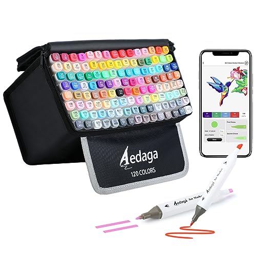 160 Colors Dual Tip Alcohol Markers with Kickstand Case J87443