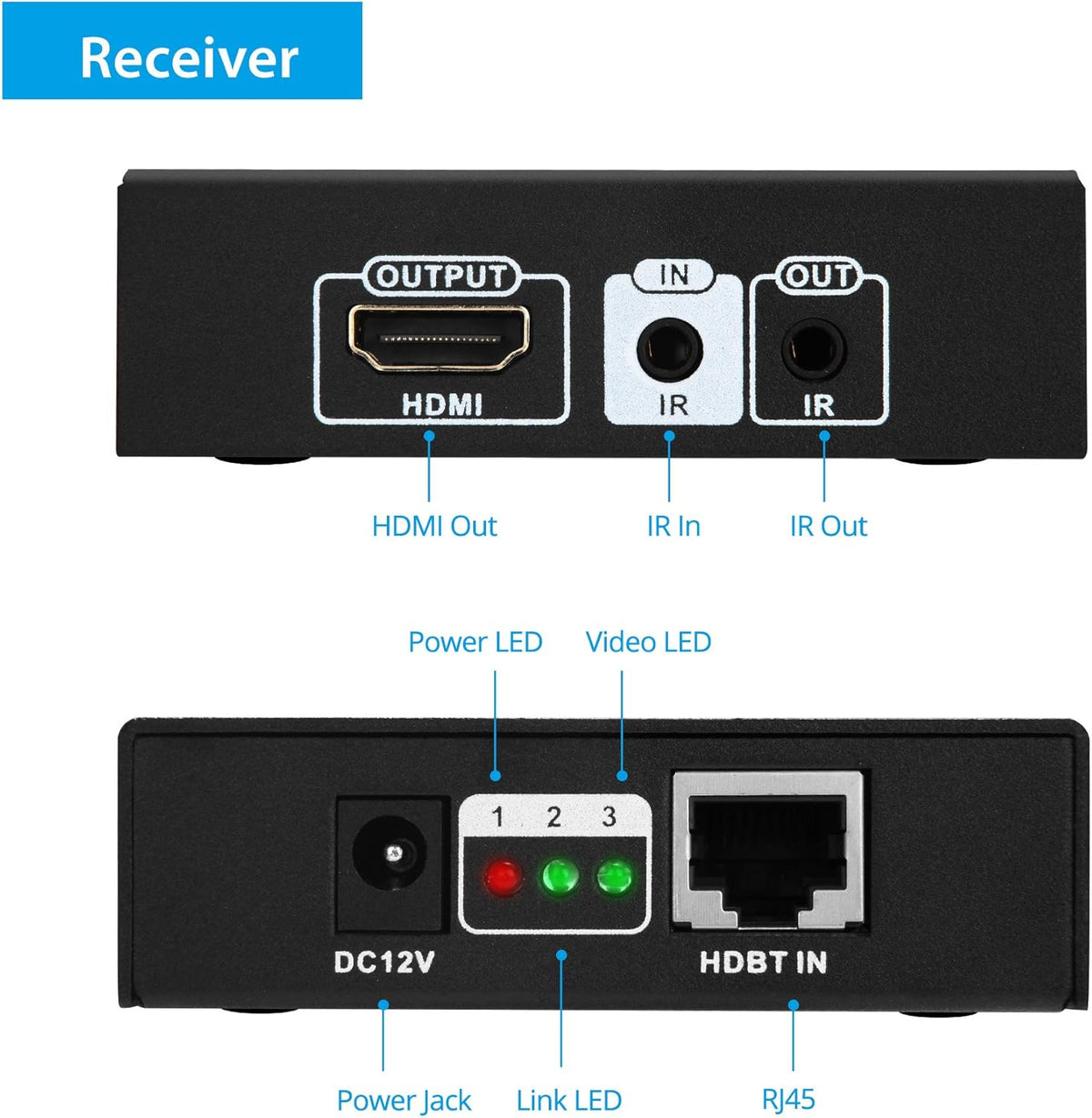 HDBaseT HDMI Extender 4K 60Hz Over CAT5e/CAT6/CAT7 Cable with Bi-Directional IR Y899815