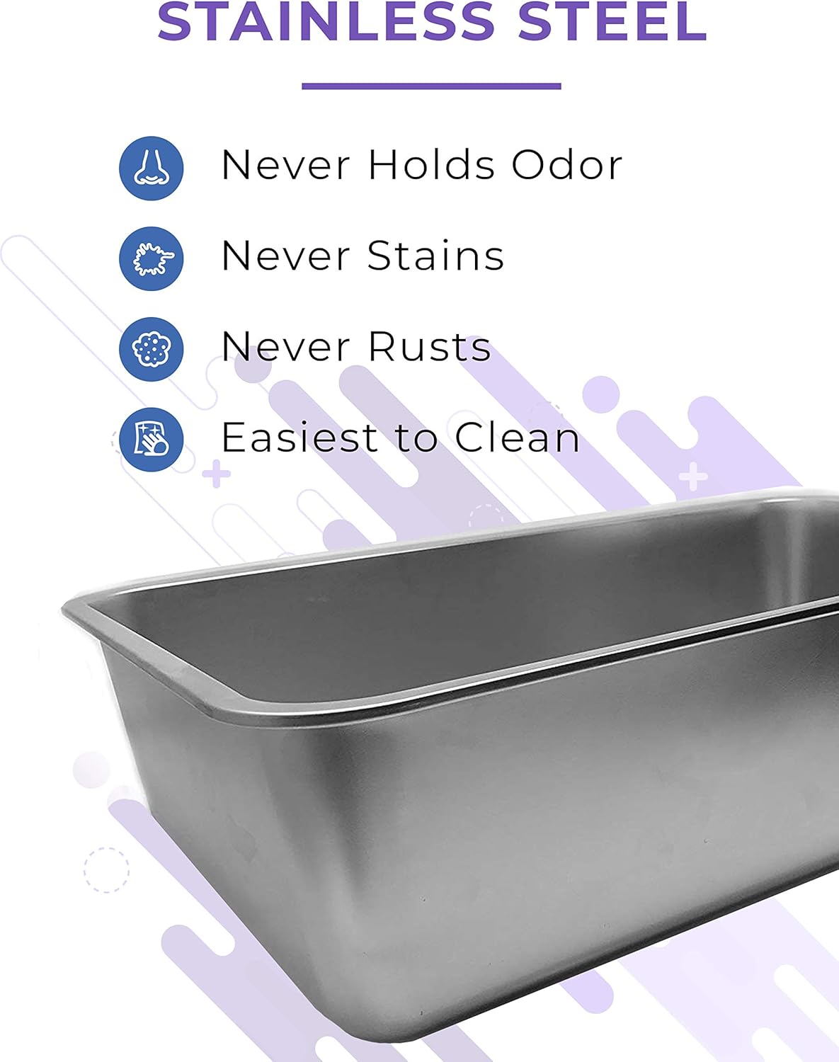 Stainless Steel XL Cat Litter Box with Enclosure N6107