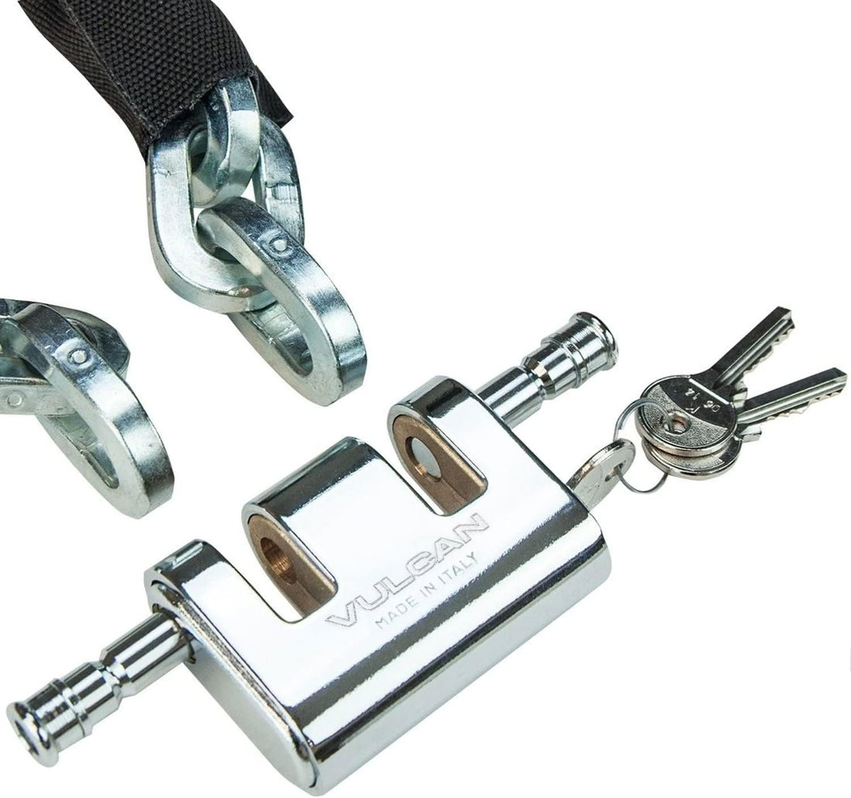 Security Chain and Lock Kit - Case-Hardened - 5/16 Inch x 9 Foot Chain F8977