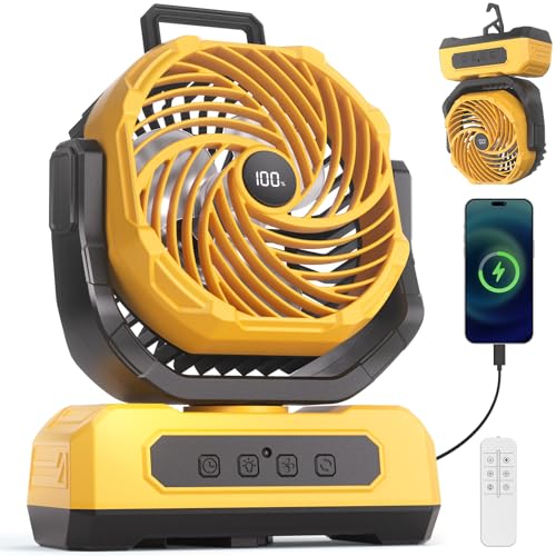 30000mAh Portable Camping Fan with RGB Lantern P46140
