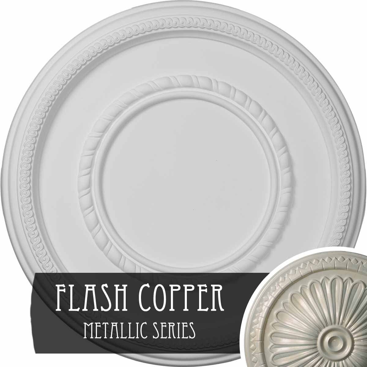 17 3/8x22OD x 1 1/8x22P Roped Large Ceiling Medallion, Hand-Painted Flash Copper Q944624