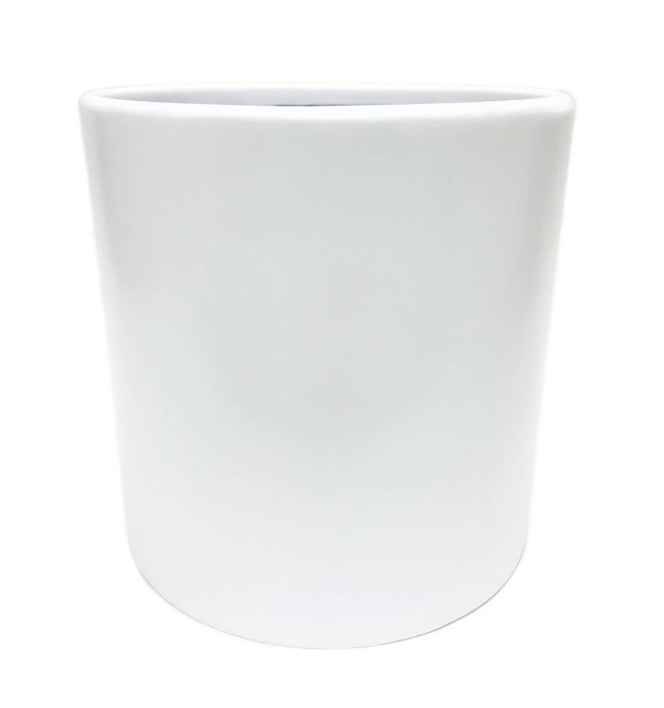 White Fiberglass Planter D609