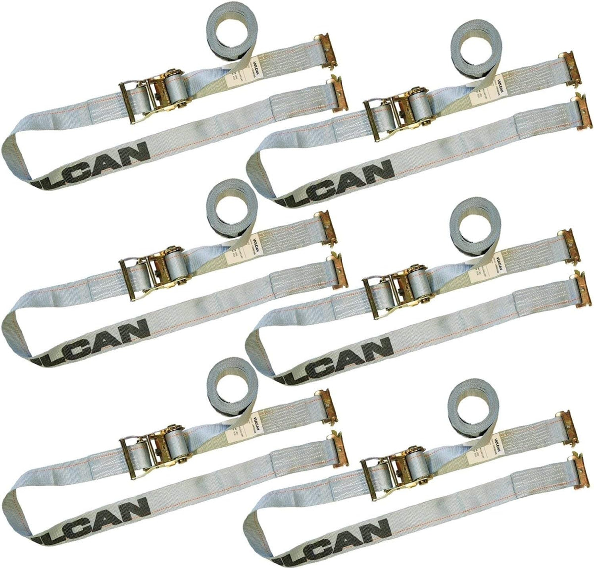 Ratchet Strap for E Track, 16 Foot, 6 Pack, Gray, 1,333 Pound Safe Working Load K24073