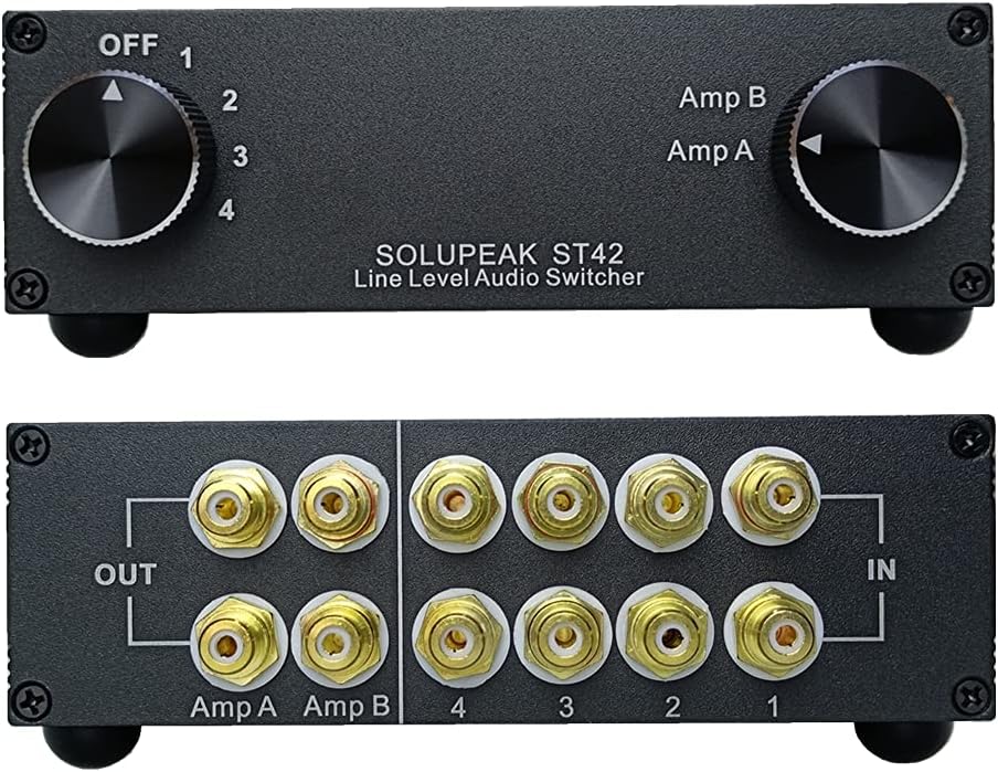 4-Way RCA Audio Switch Splitter Box T99679