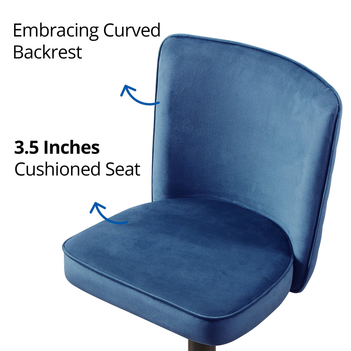 Adjustable Velvet Swivel Bar Stool Set of 2 P896