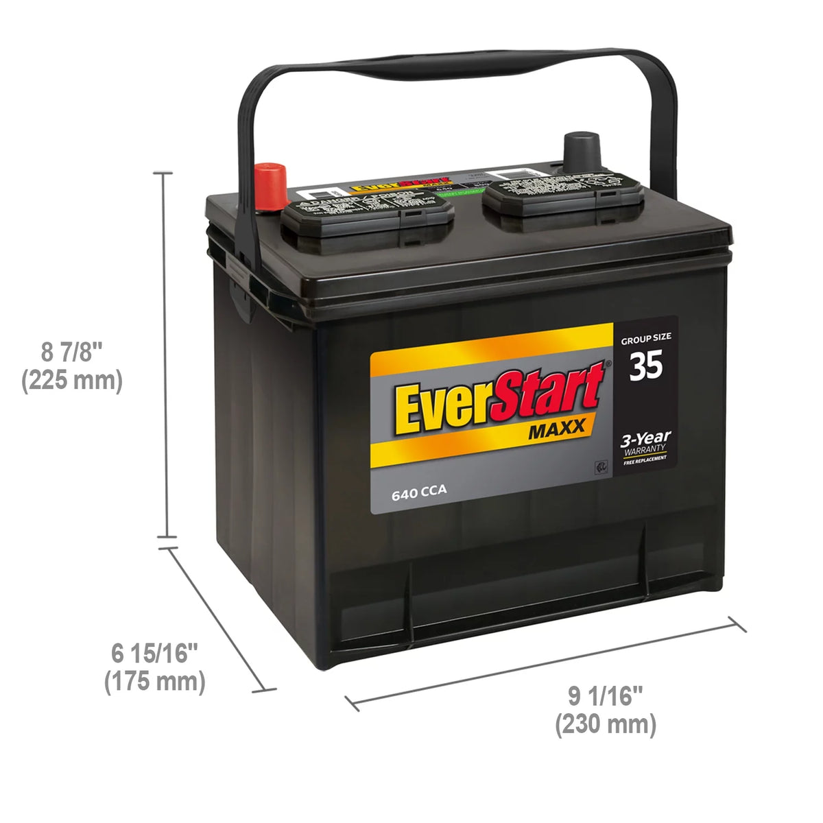 Lead Acid Automotive Battery Group Size 35 12 Volt 640 CCA Z352