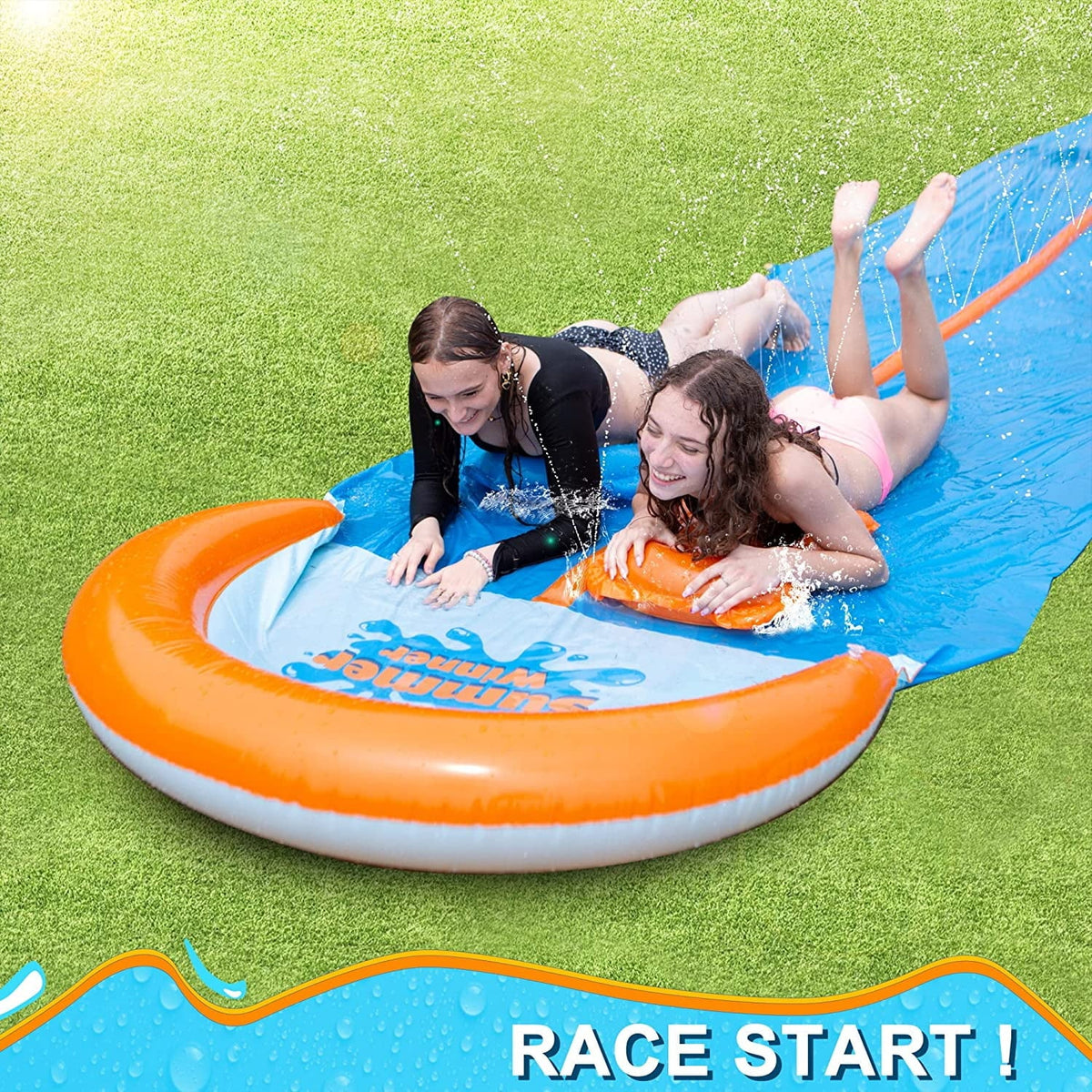 30ft Lawn Water Slide with 2 Body Boards V697