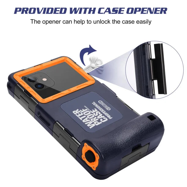 Waterproof Protective Case for Phones Up to 6.9 Inch with Lanyard J700168
