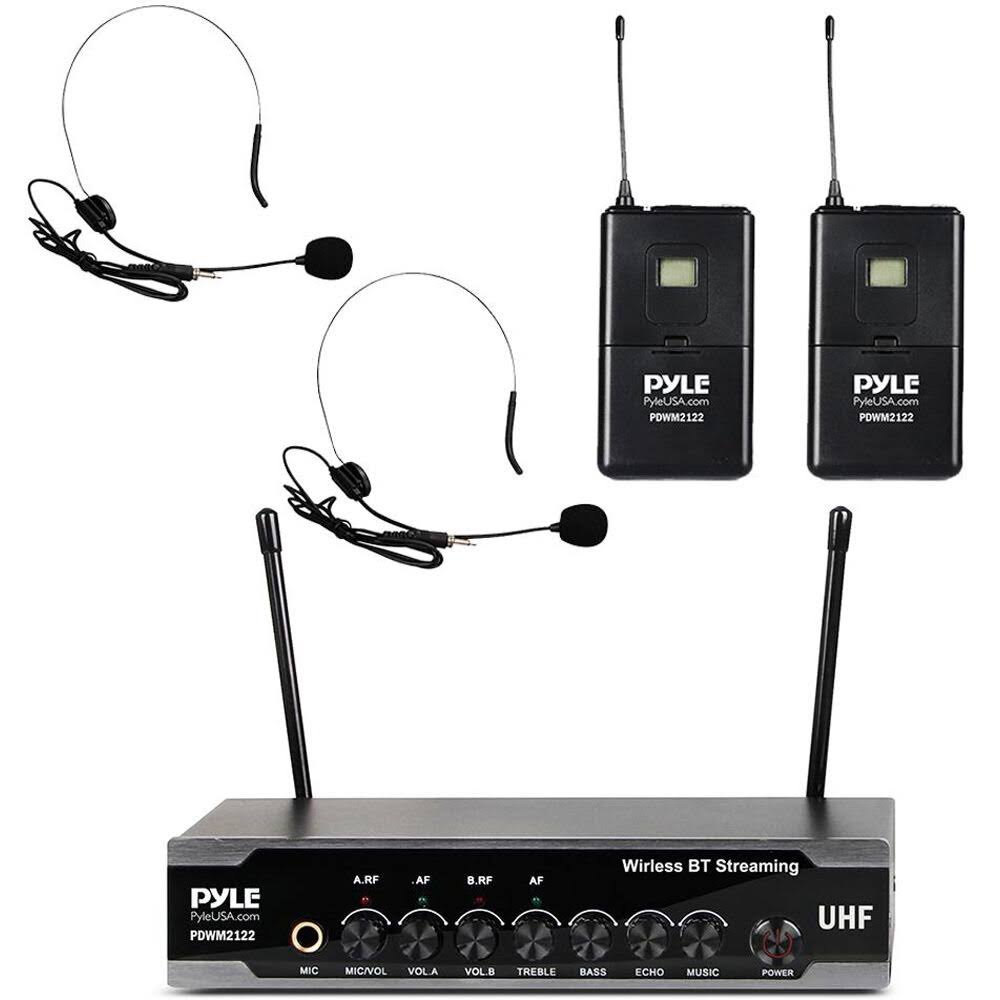UHF Wireless System with 2 Bodypacks, 2 Headset Mics & Receiver J2349
