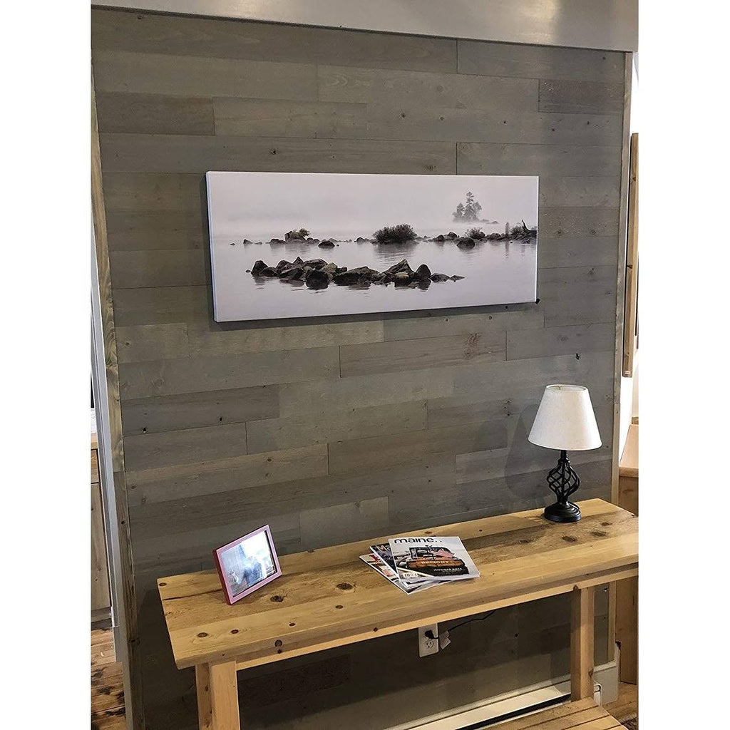 Reclaimed Wooden Wall Planks, Peel and Stick, 5x22 Wide, 10 Sq. ft, Driftwood M8211