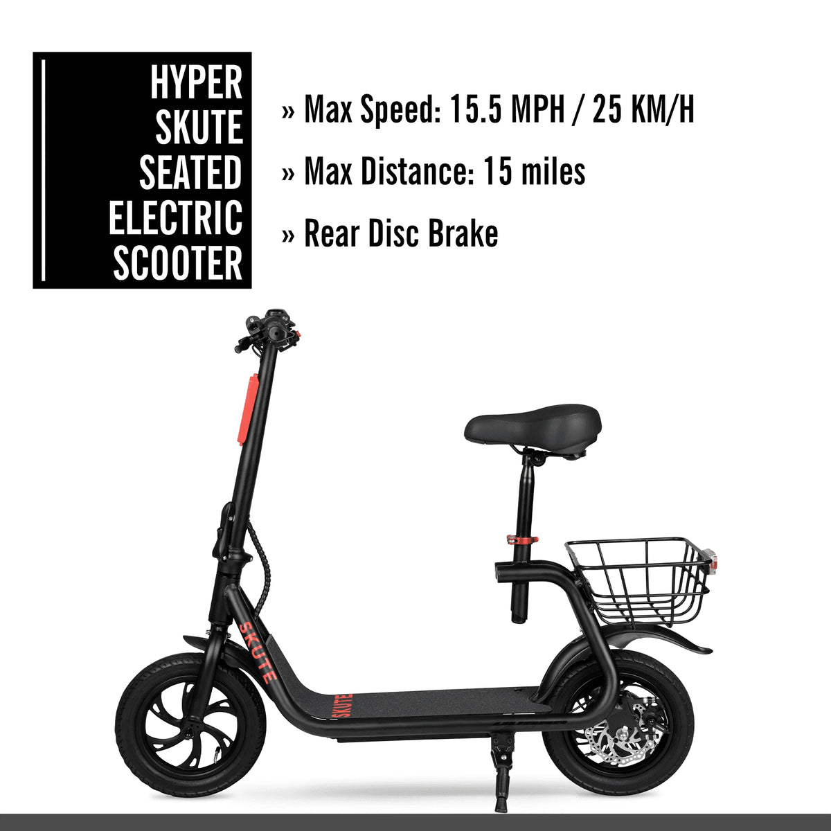 36V 250W Seated Electric Scooter with Basket O55692
