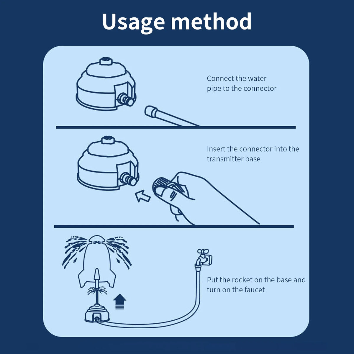 Rocket Launcher Outdoor Water Pressure Lift Sprinkler U3309