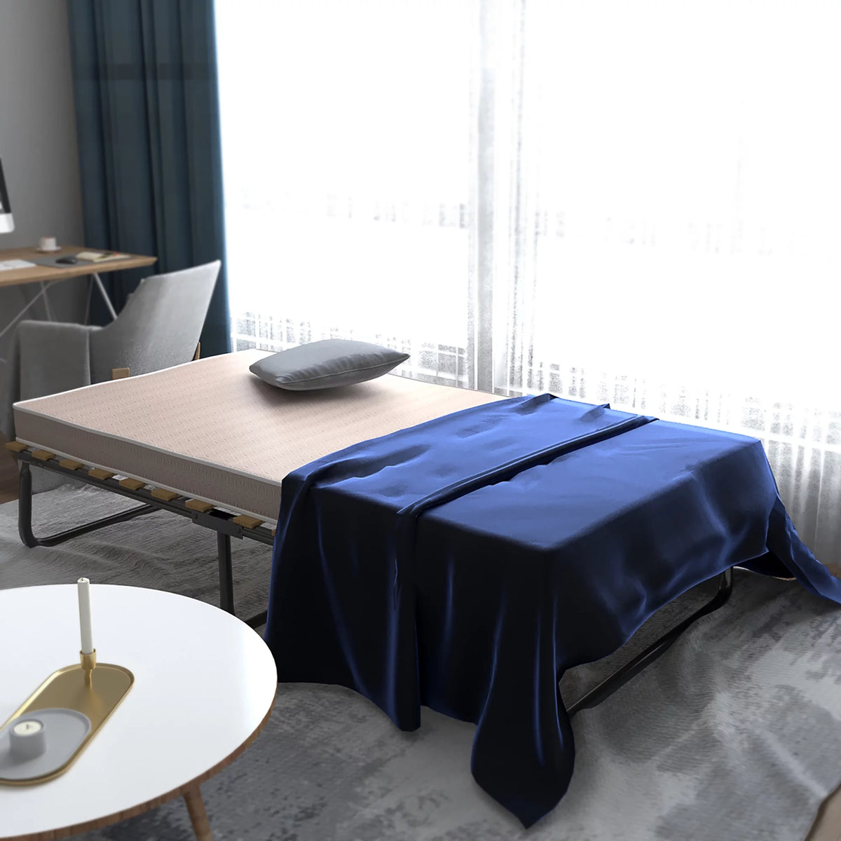Folding Bed with Memory Foam Mattress A4690