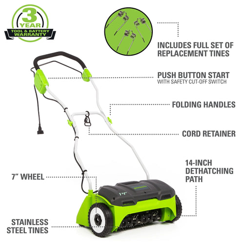14 in. 10 Amp Corded Electric Dethatcher U780070