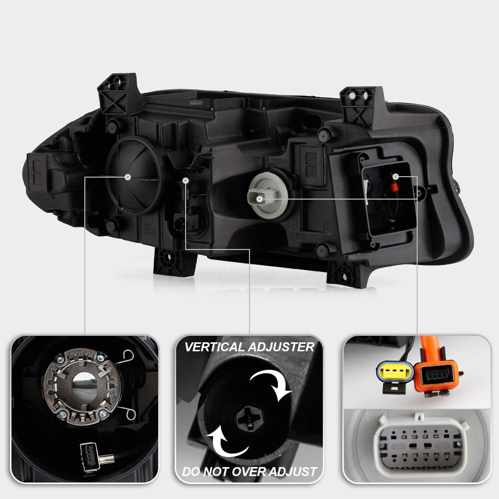 LED DRL Projector Headlights Headlamps Assembly Pair Y53280