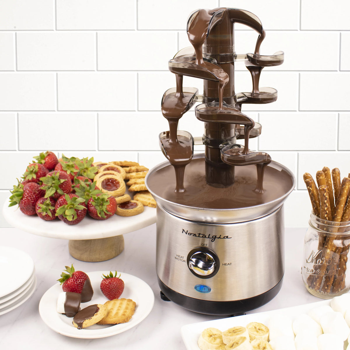 4-Tier Stainless Steel Chocolate Fondue Fountain L26175