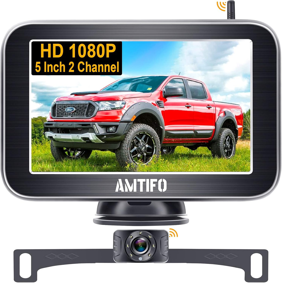 HD 1080P Bluetooth Rear View Camera with 5 Inch Split Screen Monitor N4394