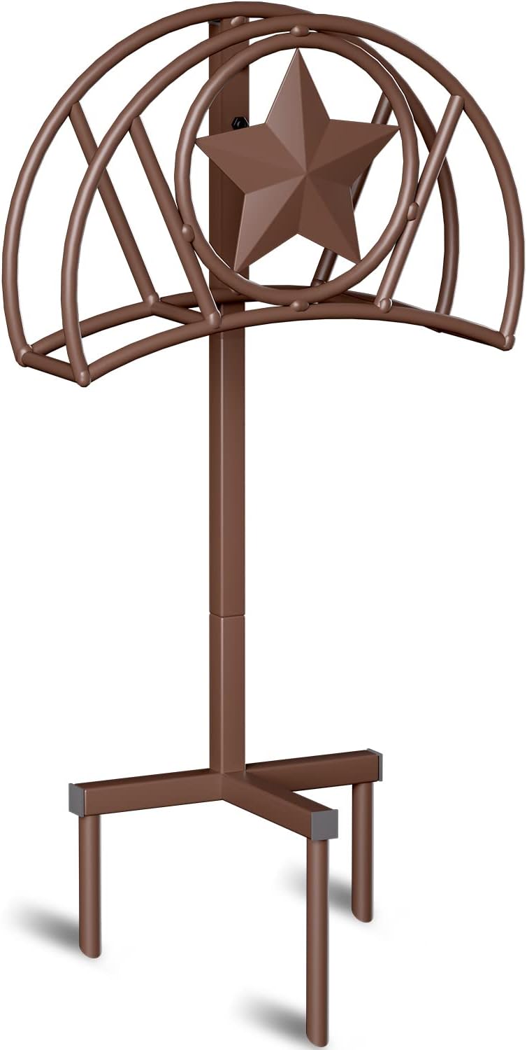 White Freestanding Metal Garden Hose Holder with Ground Stakes, Pack of 2 F26825