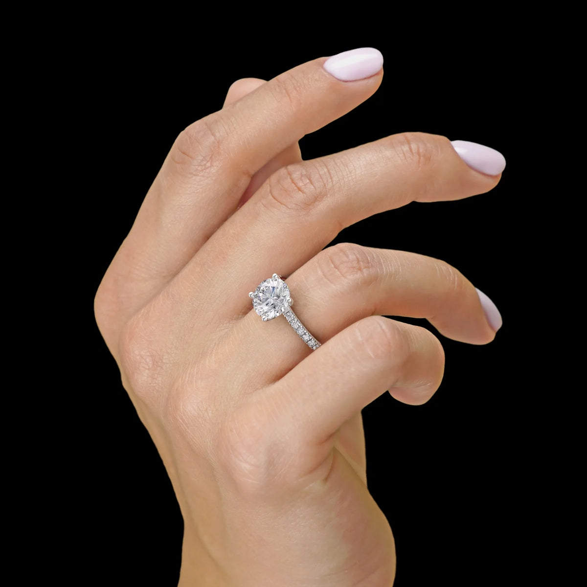 2 1/2 Carat Diamond and Moissanite Engagement Ring in 14k Yellow Gold V92978