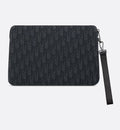 Black Oblique Jacquard Pouch U7736